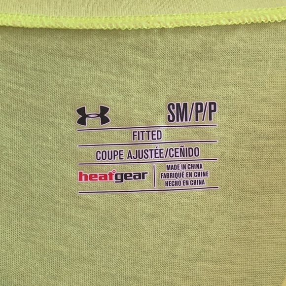 Under Armour Bright Neon Yellow Fitted Tee - Picture 4 of 7